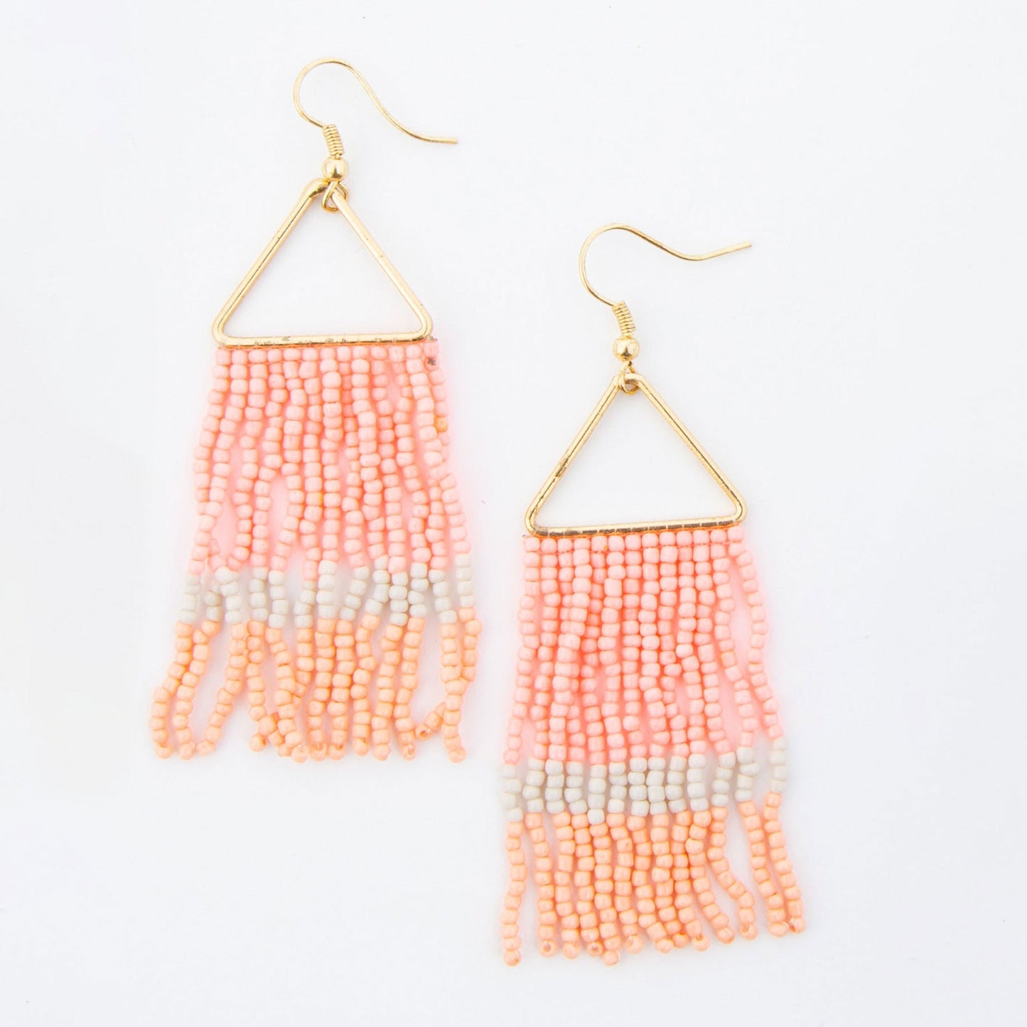 Irie Seed Bead Triangle Chandelier Earrings  DAME BOHEME