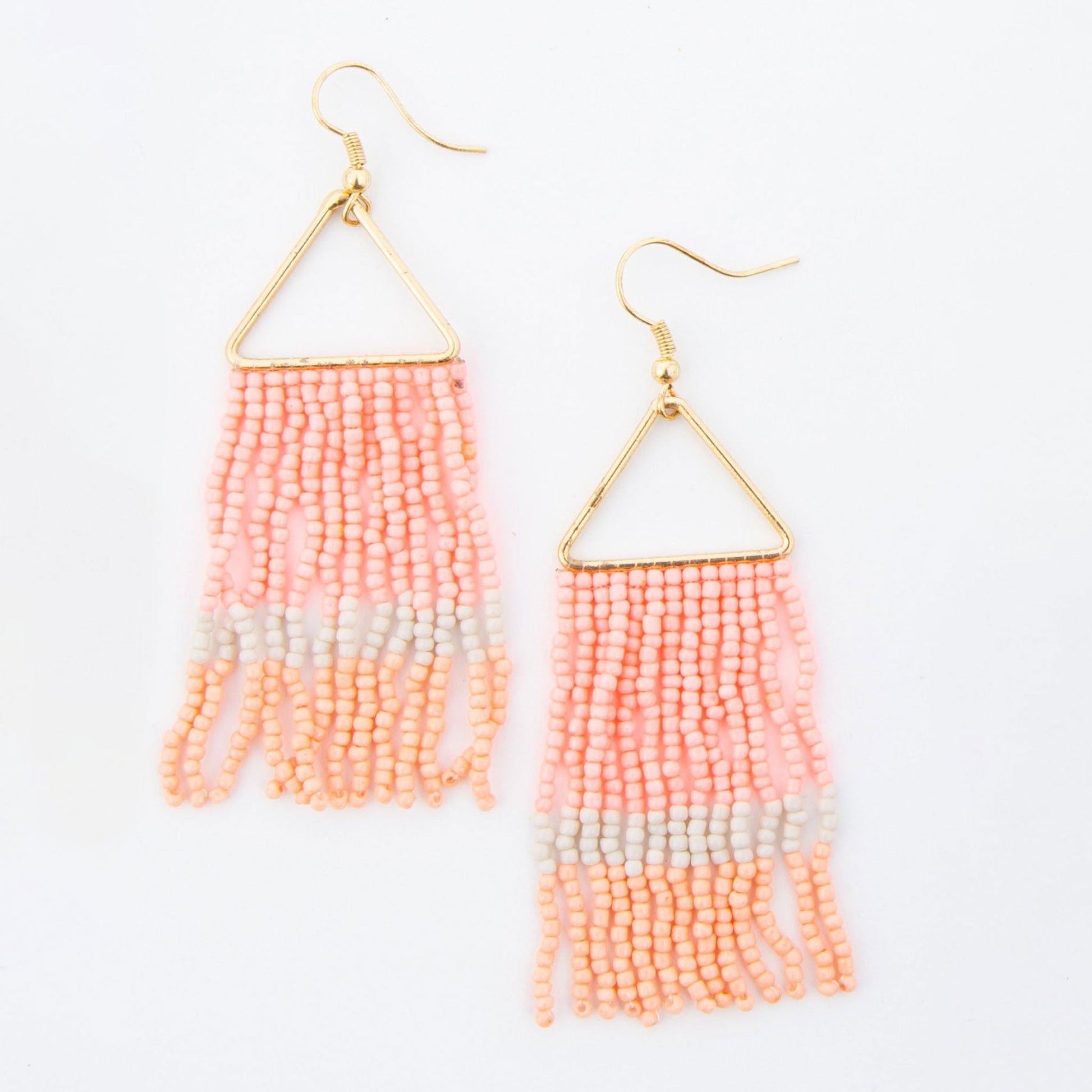 Irie Seed Bead Triangle Chandelier Earrings  DAME BOHEME