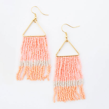 Irie Seed Bead Triangle Chandelier Earrings  DAME BOHEME