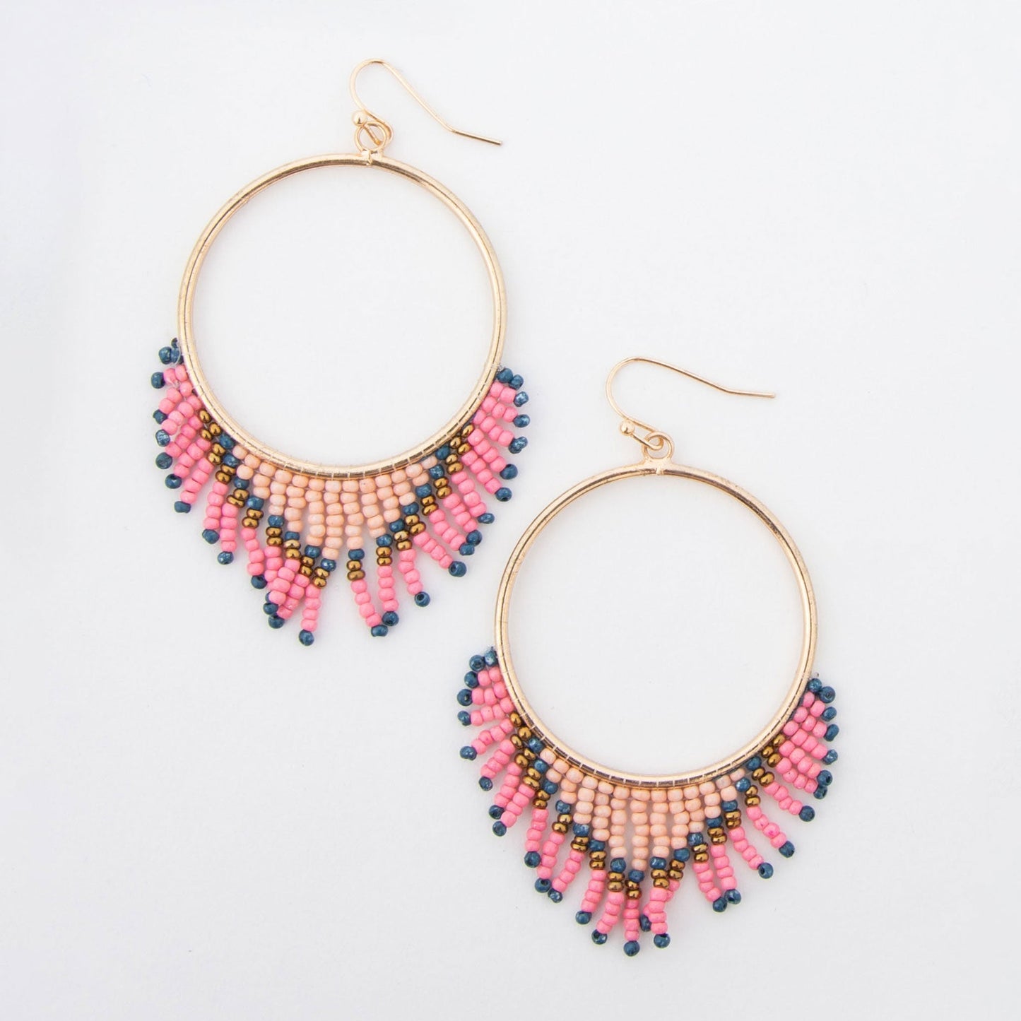 Irie Beaded Chandelier Hoop Drop Earrings  DAME BOHEME