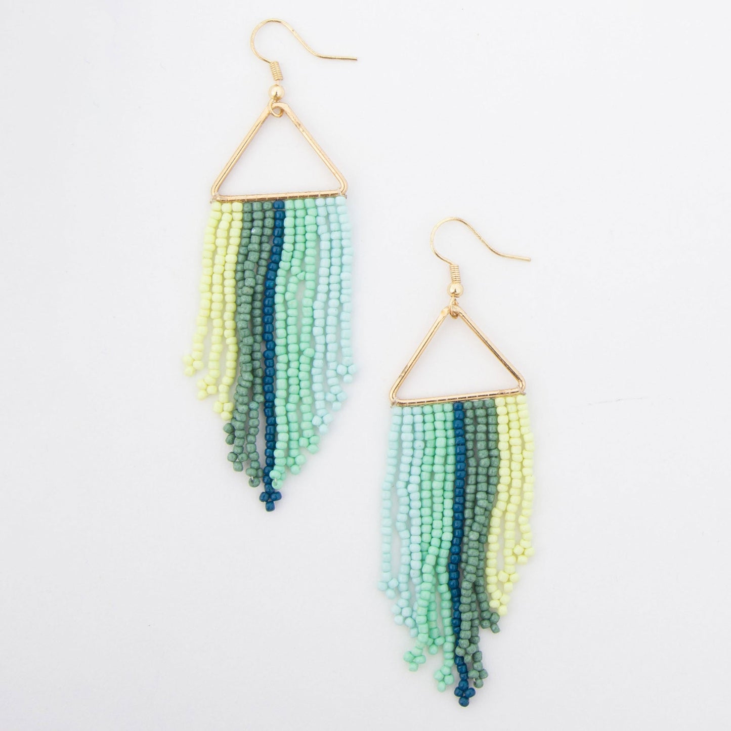 Irie Seed Bead Triangle Chandelier Earrings  DAME BOHEME
