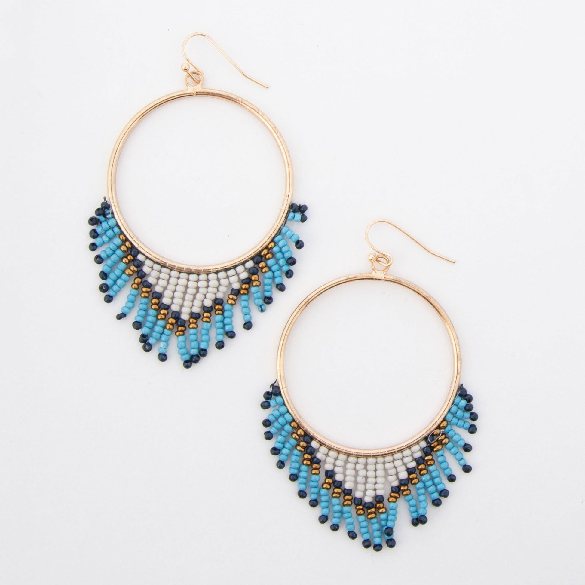 Irie Beaded Chandelier Hoop Drop Earrings  DAME BOHEME