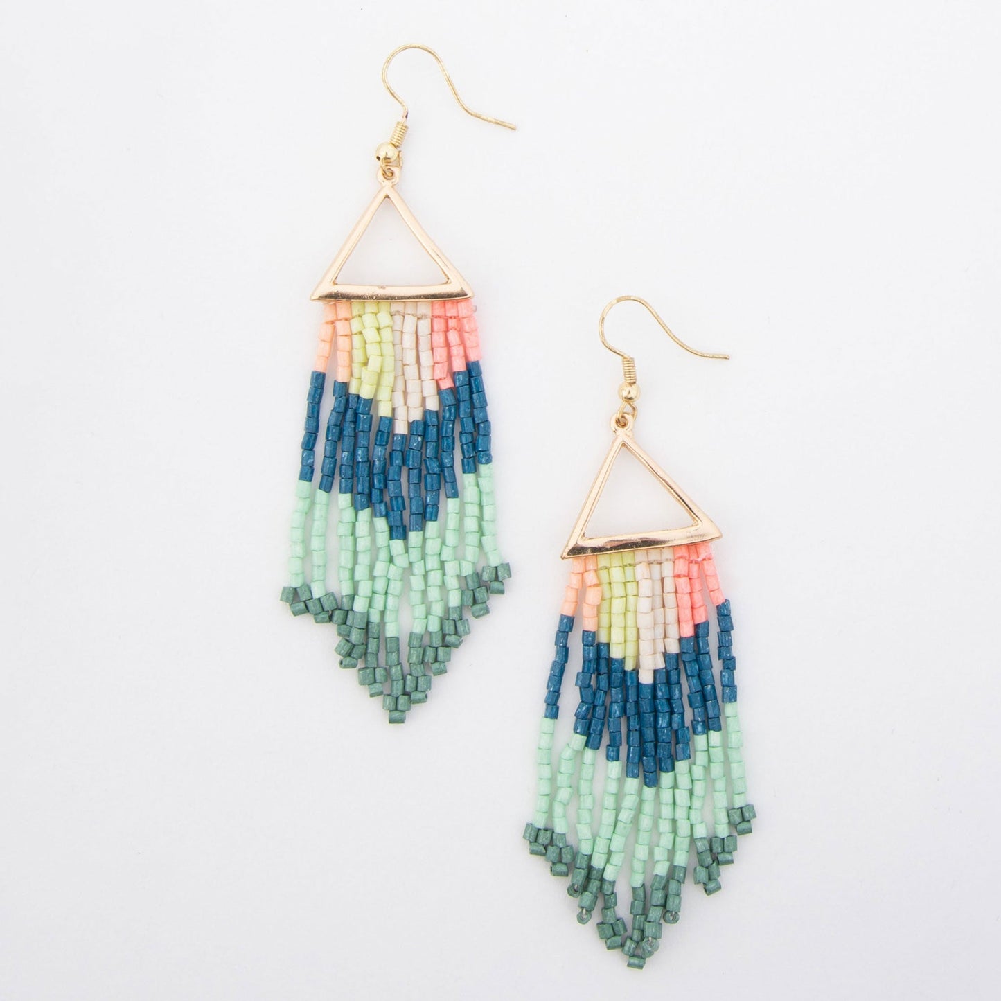 Irie Seed Bead Triangle Chandelier Earrings  DAME BOHEME