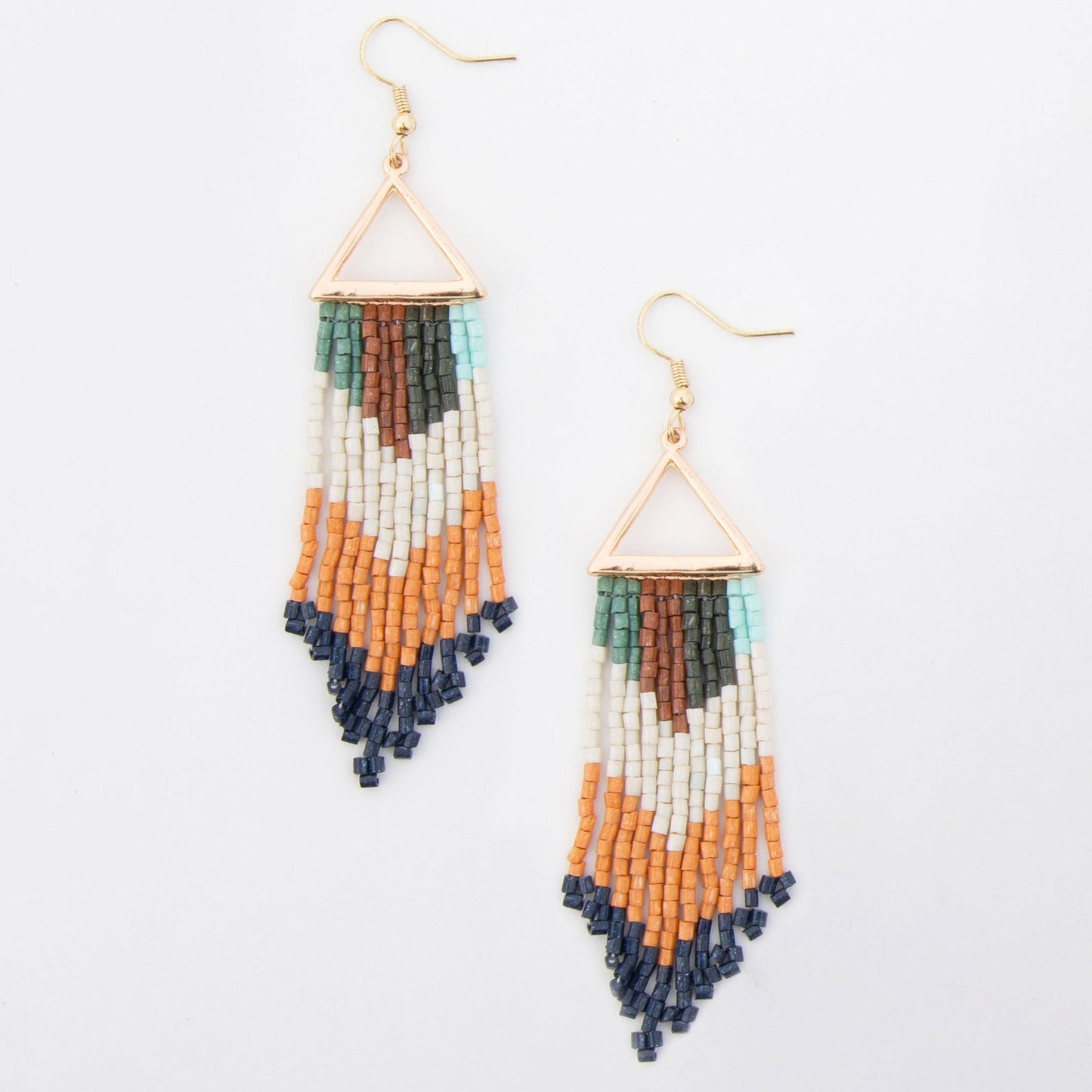 Irie Seed Bead Triangle Chandelier Earrings  DAME BOHEME