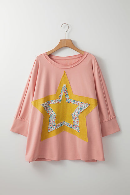 Naomi Floral Starbust Exposed Seam Mineral Wash Top  DAME BOHEME