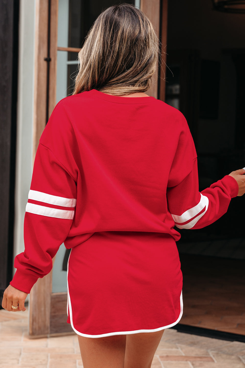 Sophia Varsity Sportwear Casual 2 Piece Skirt Outfit Set  DAME BOHEME