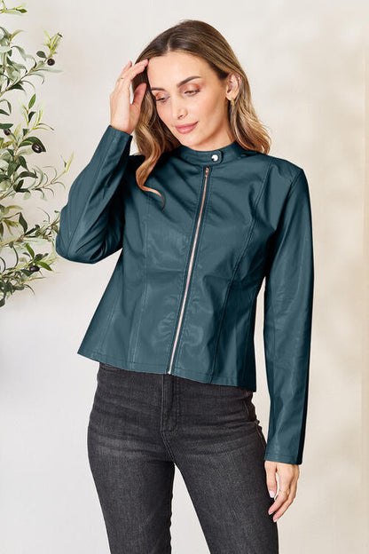 Women Classic Neck Zip-Up Jacket For Everyday Wear  DAME BOHEME
