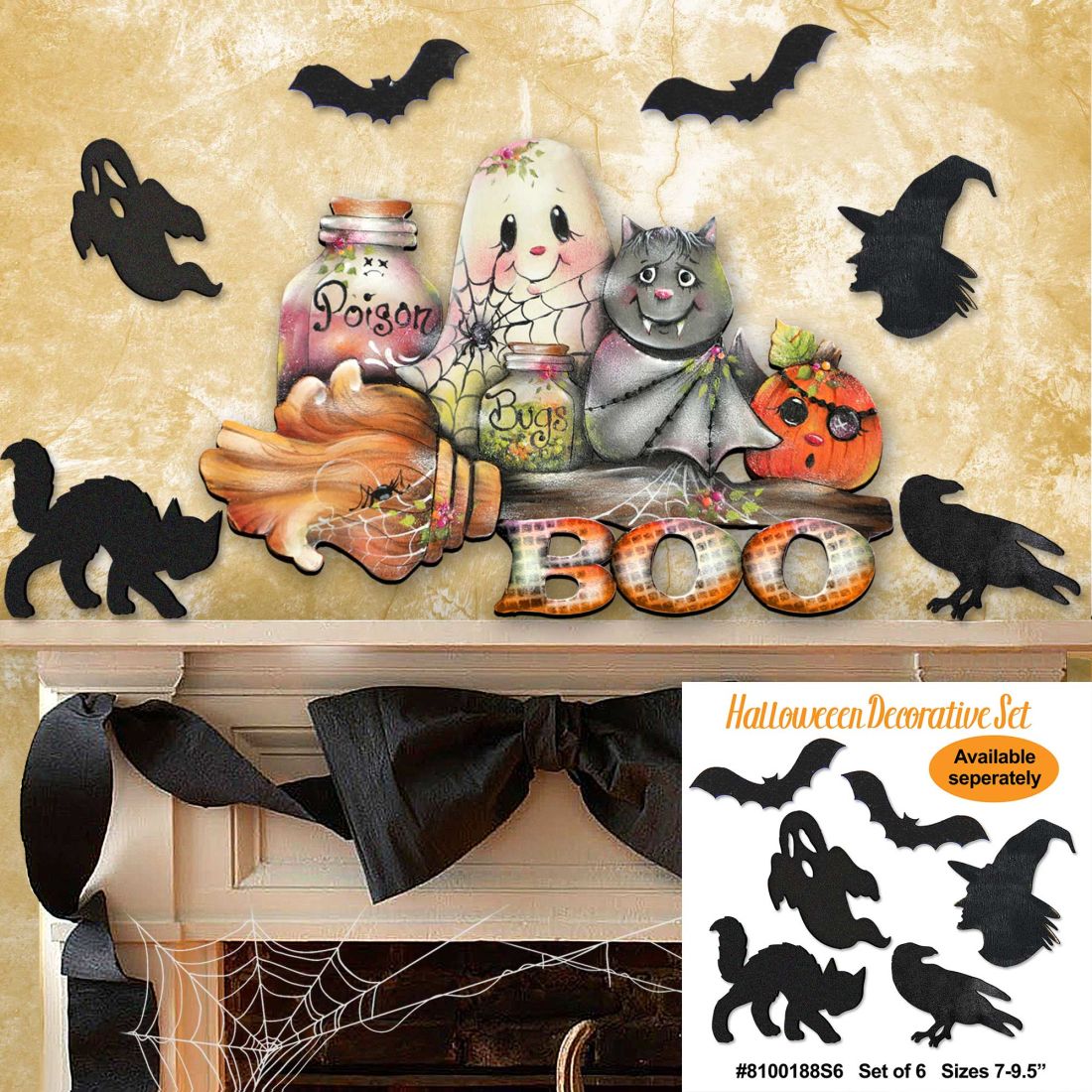 Brunhilda's Broom! Halloween Door Decor by Jamie Mills-Price - Thanksgiving Halloween Decor - 8457411H  DAME BOHEME