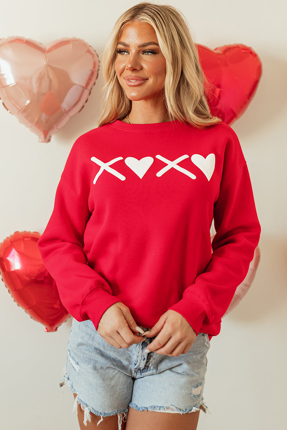 Clementine Print Valentines Heart Sweatshirt  DAME BOHEME