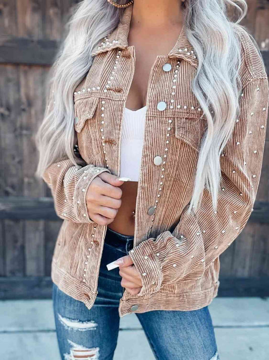 Women’s Collared Neck Button-Down Jacket  DAME BOHEME