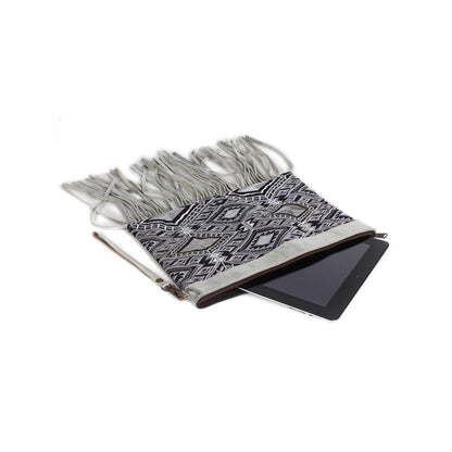 Metallic Leather & Embroidery Wristlet iPad | Tablet Bag - Thailand  DAME BOHEME