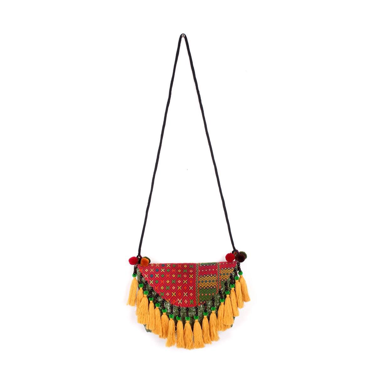 Embroidered Tassel Boho Crossbody Bag - Thailand  DAME BOHEME