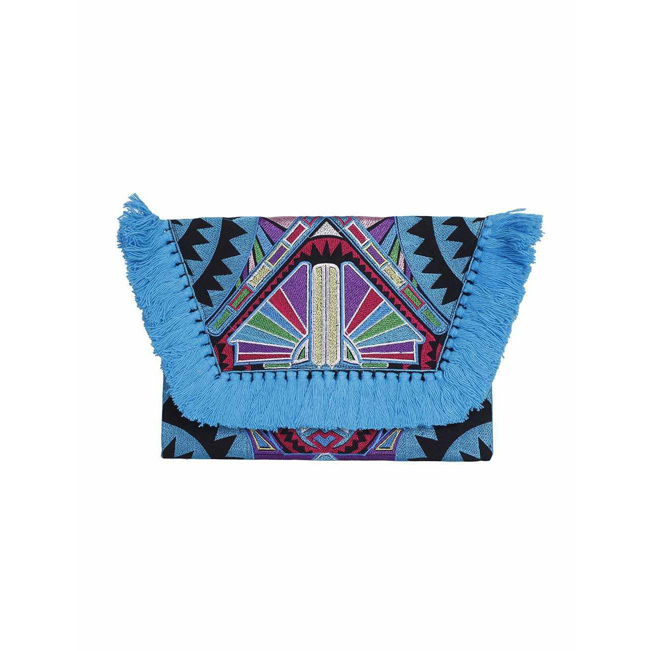 Embroidered Multi Tassel Envelope Clutch Bag - Thailand  DAME BOHEME