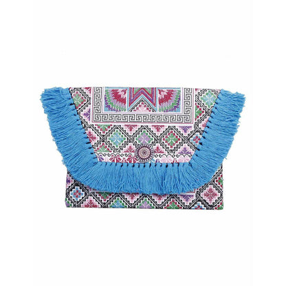 Embroidered Multi Tassel Envelope Clutch Bag - Thailand  DAME BOHEME