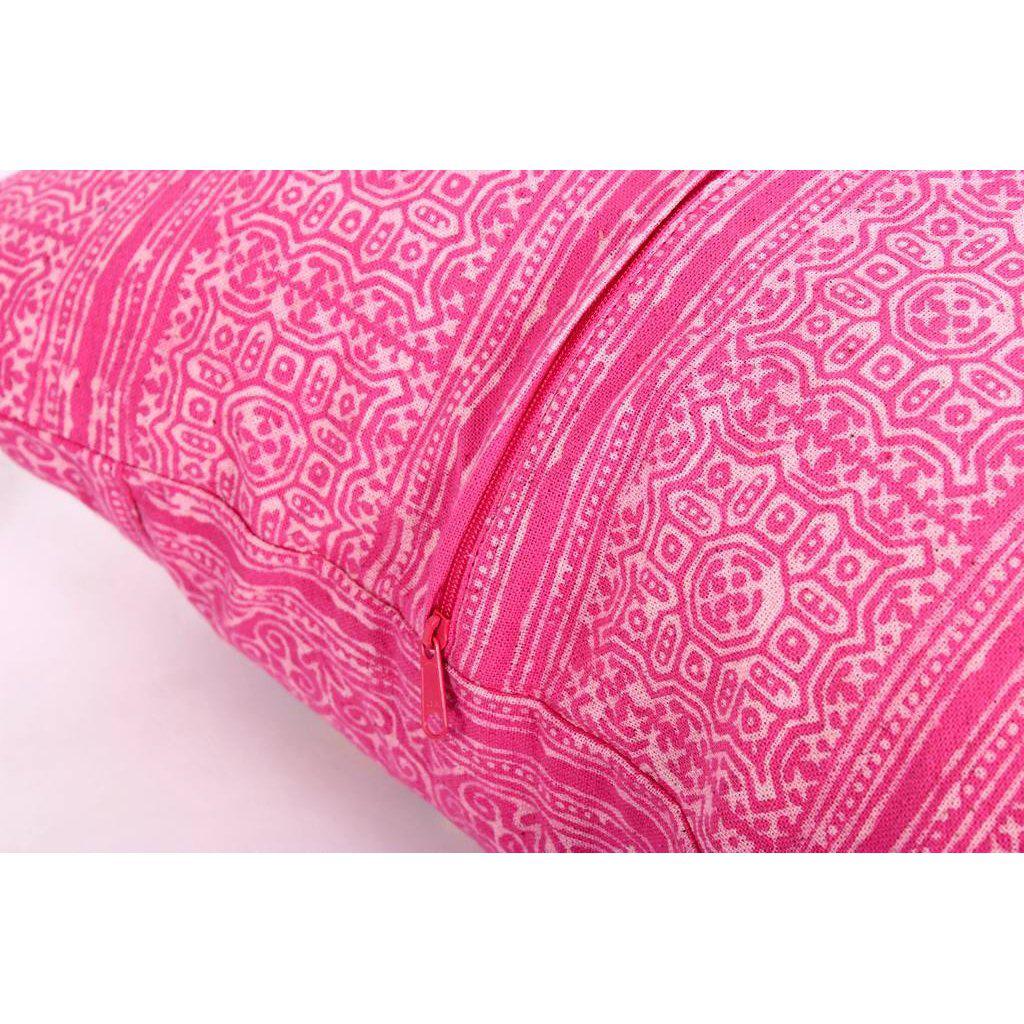 Batik Printed Embroidery Fabric Geometric Cushion - Thailand  DAME BOHEME