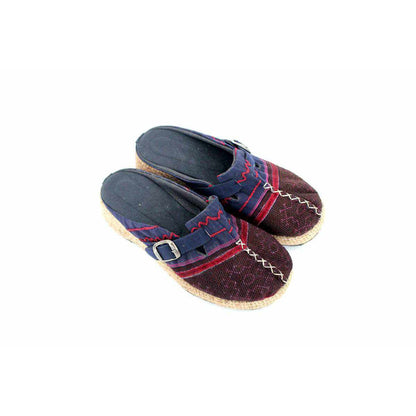 Vintage Hmong Textile Boho Upcycled Slip On Shoes - Thailand  DAME BOHEME