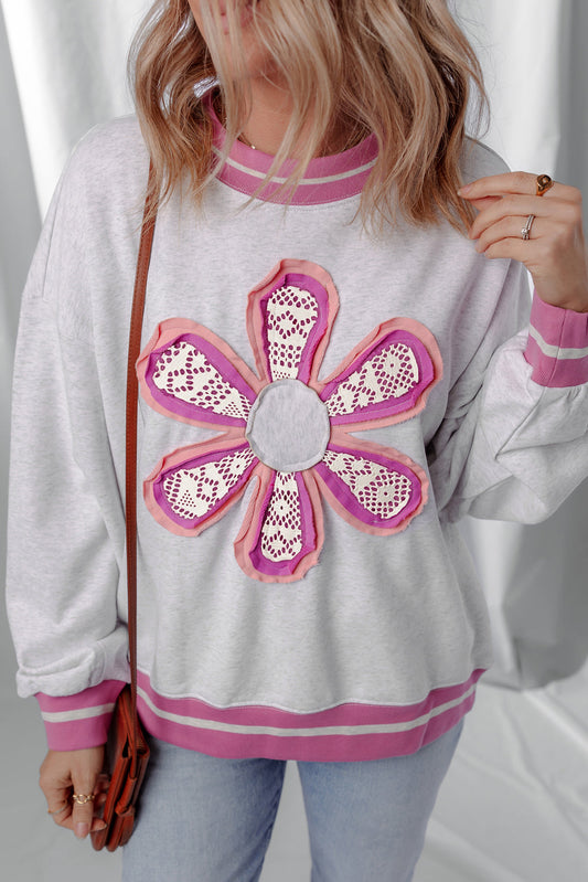 Caroline Flower Crew Neck Sweatshirt  DAME BOHEME