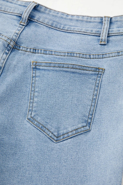 Light Wash Bowknot Ties Cargo Jeans Simply Love