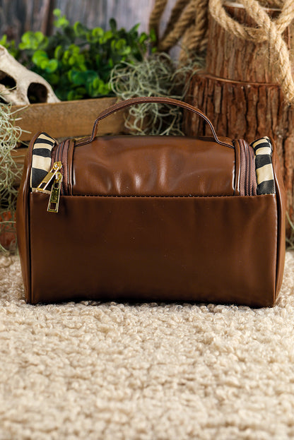 Black Checkered Zipper Makeup Bag  DAME BOHEME