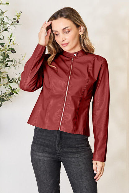 Women Classic Neck Zip-Up Jacket For Everyday Wear  DAME BOHEME