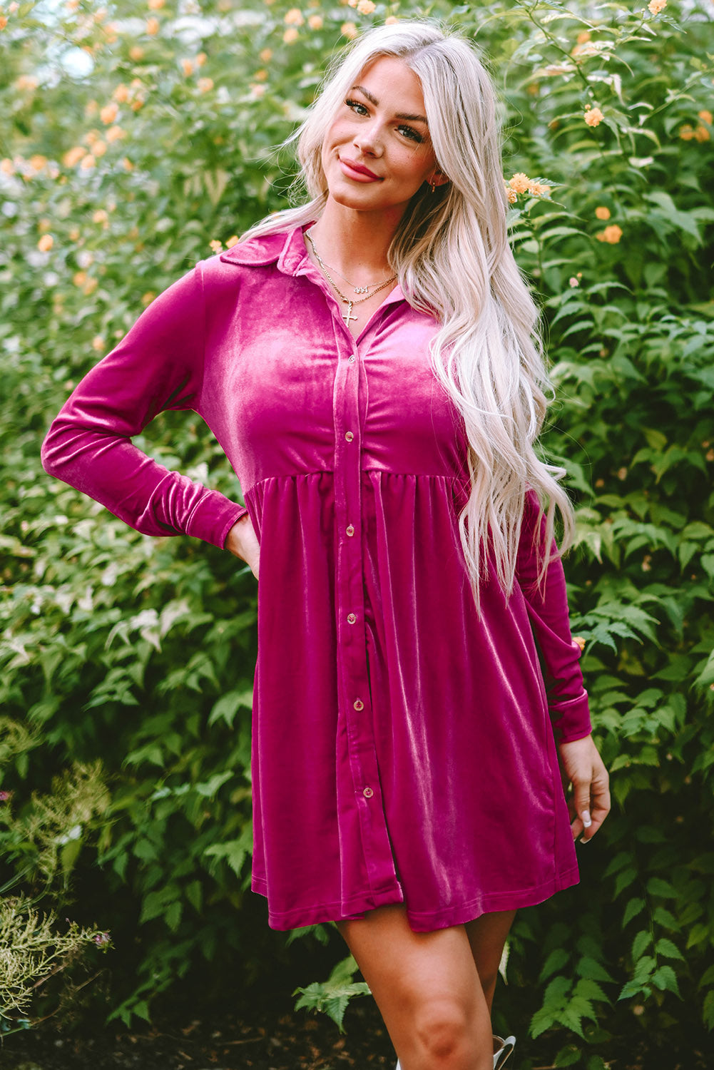 Lennon Long Sleeve Ruffle Velvet Dress  DAME BOHEME