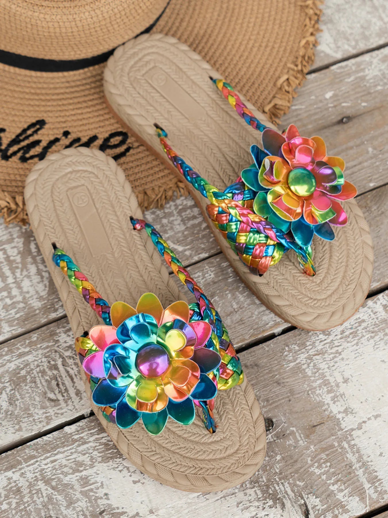 Floral Embellished Comfort Slide Sandals Trendsi