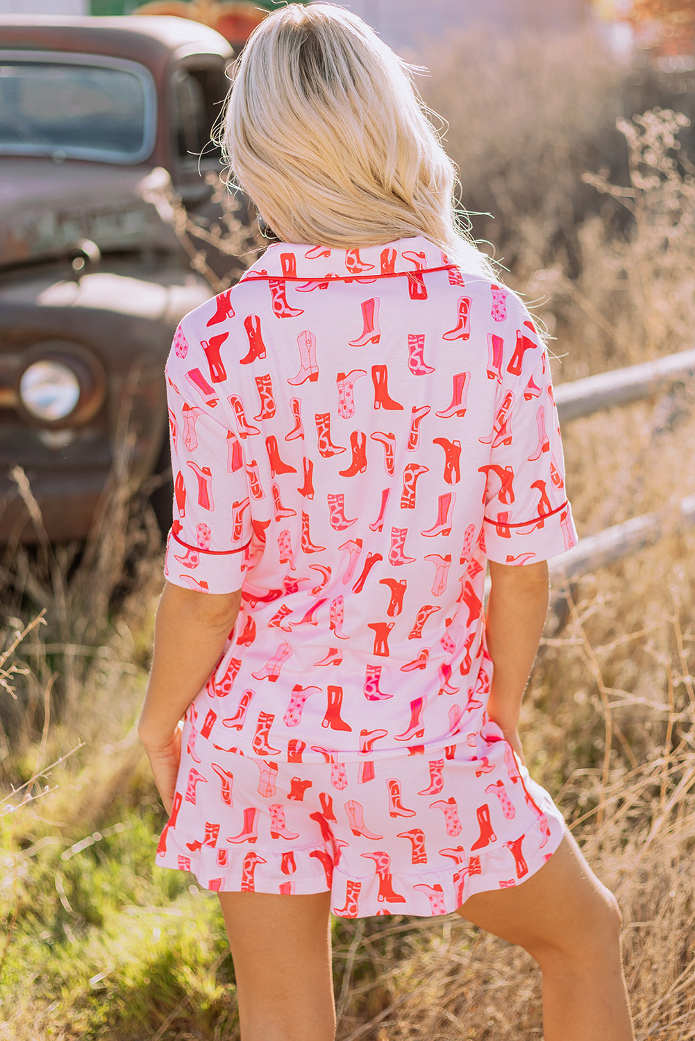 Western Cowgirl Boots Pajama Set  DAME BOHEME