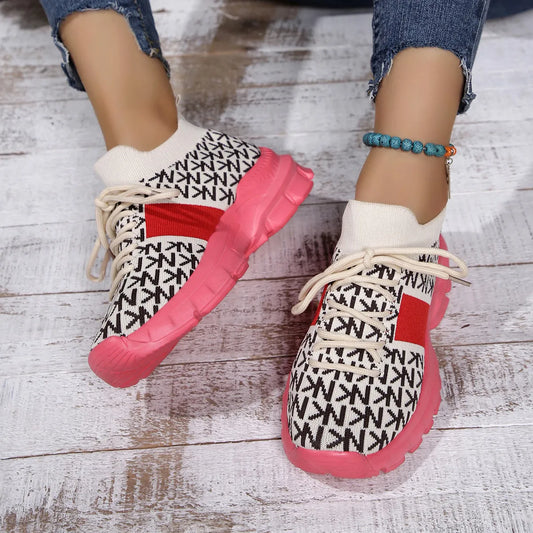 Round Toe Lace Up Sneakers  DAME BOHEME