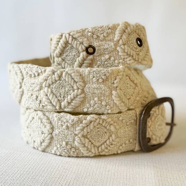 Wandering Clouds Embroidered Wool Belt  DAME BOHEME