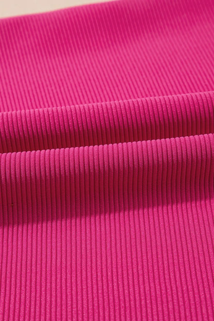 Striped Detail Flutter Sleeve Zipped Collar Top and Short Set  DAME BOHEME