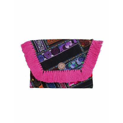 Embroidered Multi Tassel Envelope Clutch Bag - Thailand  DAME BOHEME