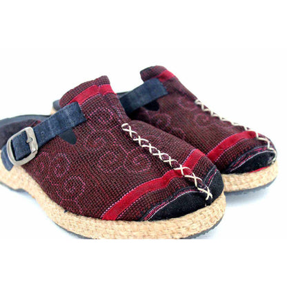 Vintage Hmong Textile Boho Upcycled Slip On Shoes - Thailand  DAME BOHEME