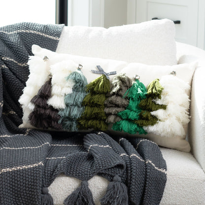Christmas Tassel Trees 12x22 Lumbar Pillow  DAME BOHEME