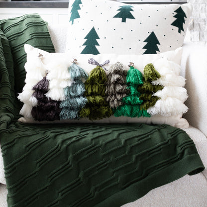 Christmas Tassel Trees 12x22 Lumbar Pillow  DAME BOHEME