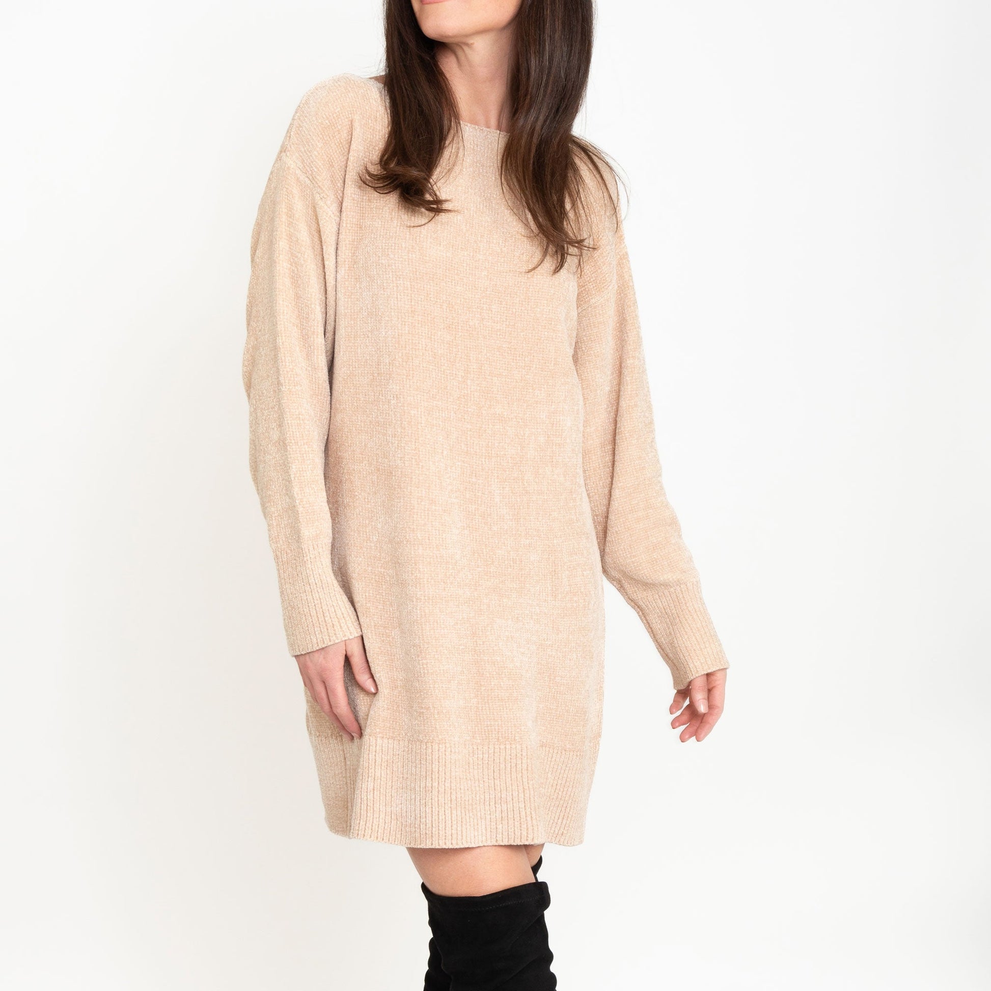 Piper Boatneck Chenille Sweater Dress  DAME BOHEME