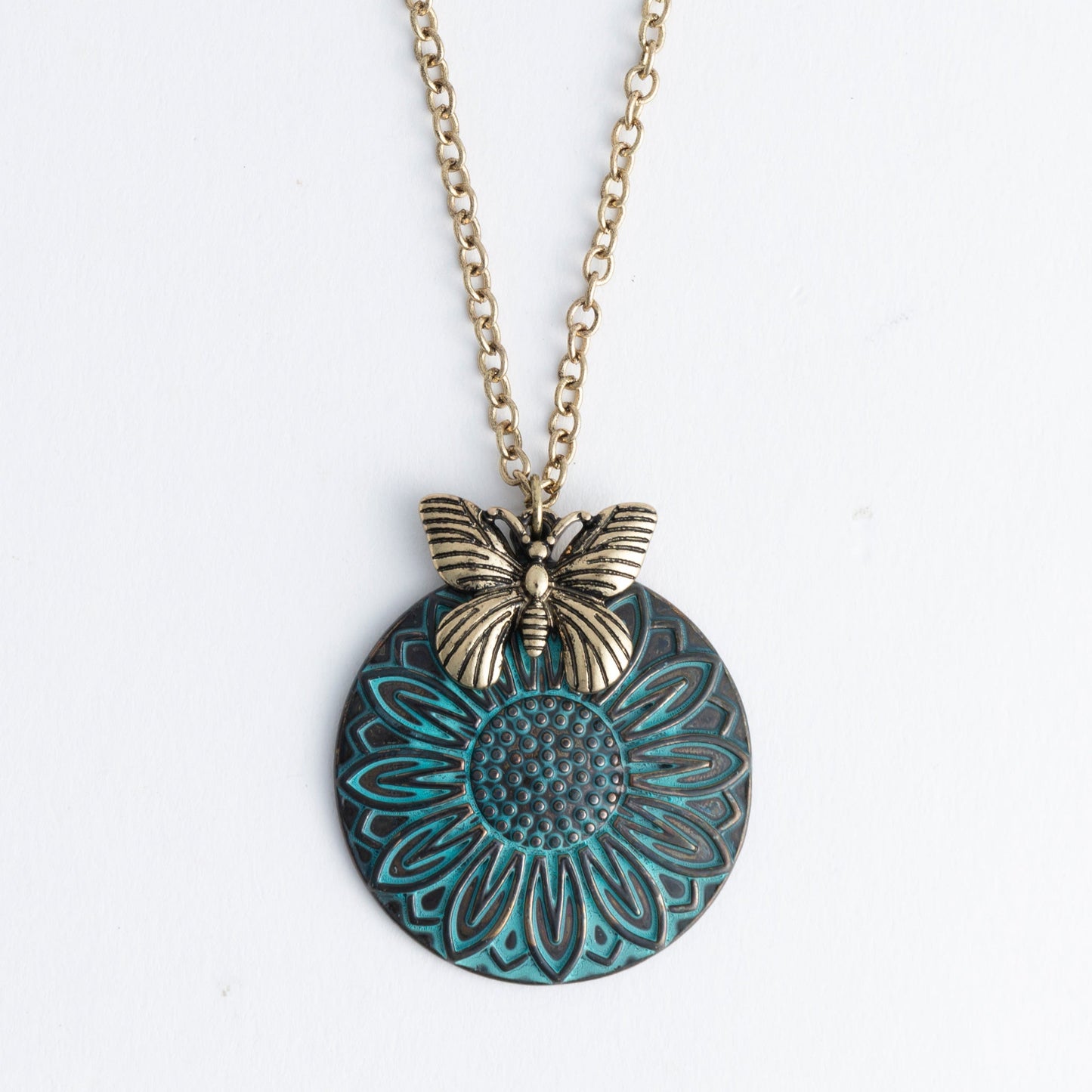 Jadyn Sunflower Pendant Necklace  DAME BOHEME