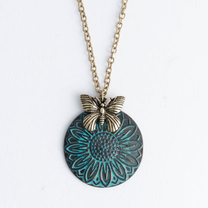 Jadyn Sunflower Pendant Necklace  DAME BOHEME