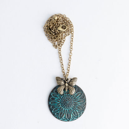 Jadyn Sunflower Pendant Necklace  DAME BOHEME