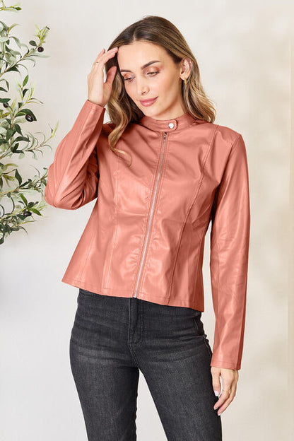 Women Classic Neck Zip-Up Jacket For Everyday Wear  DAME BOHEME