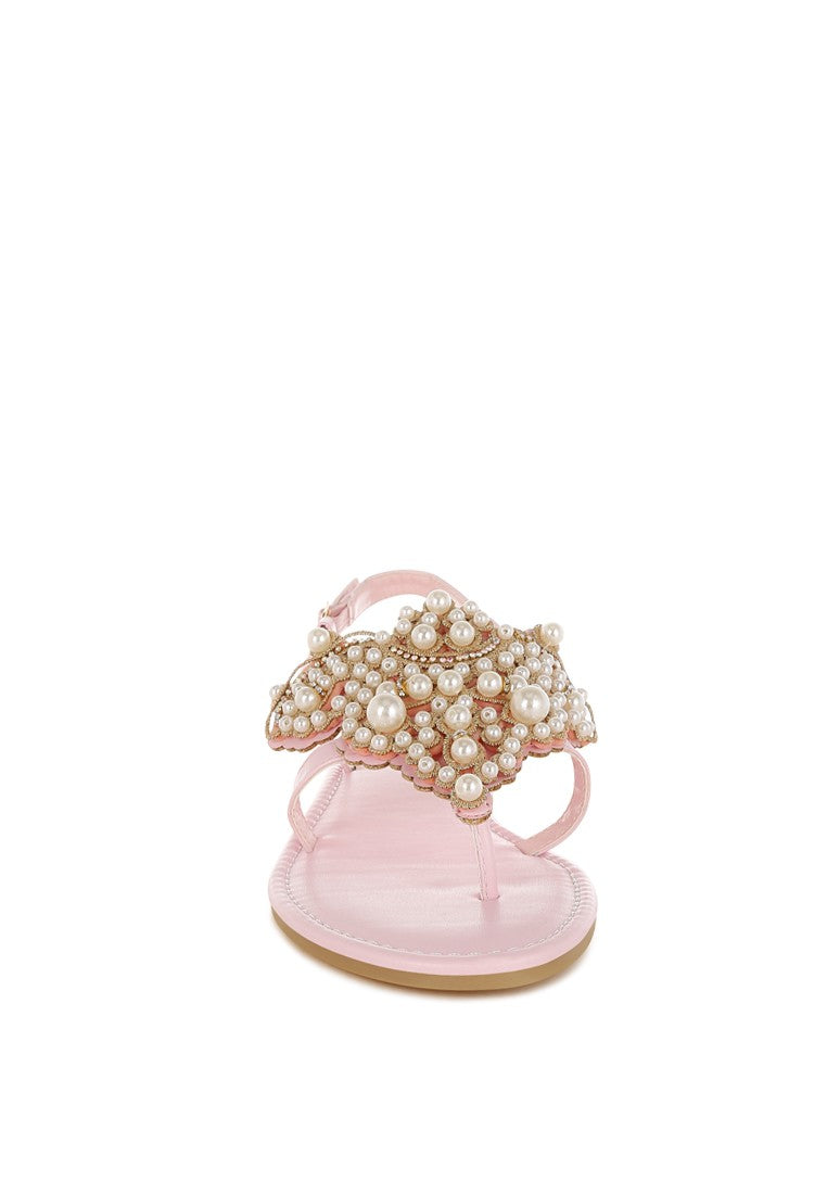 Nayasa Pin Buckle Pearls Embellished Flats Rag Company