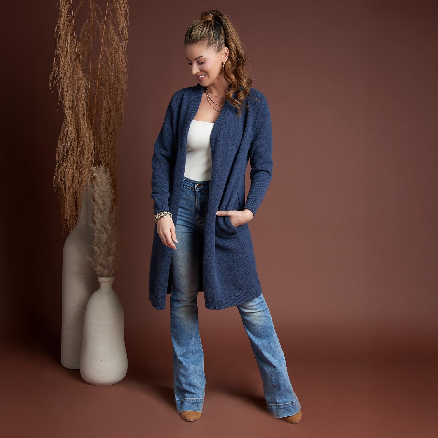 Madison Jade Knit Cardigan with Pockets  DAME BOHEME