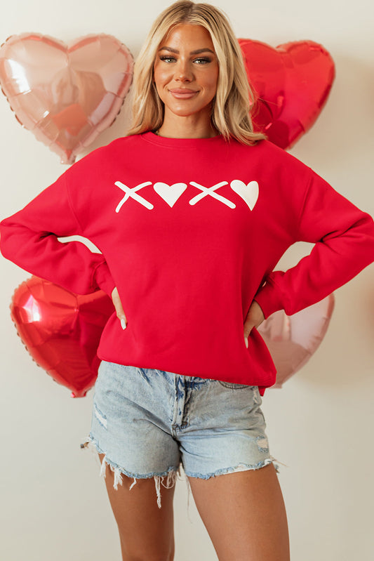 Clementine Print Valentines Heart Sweatshirt  DAME BOHEME