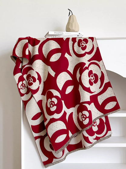 Floral Patterned Warm Scarf  DAME BOHEME