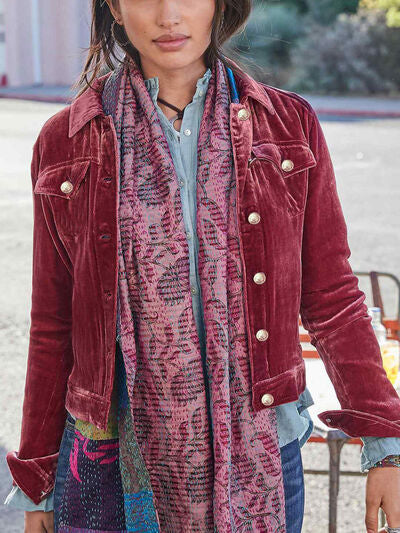Casual Button-Up Long Sleeve Jacket  DAME BOHEME