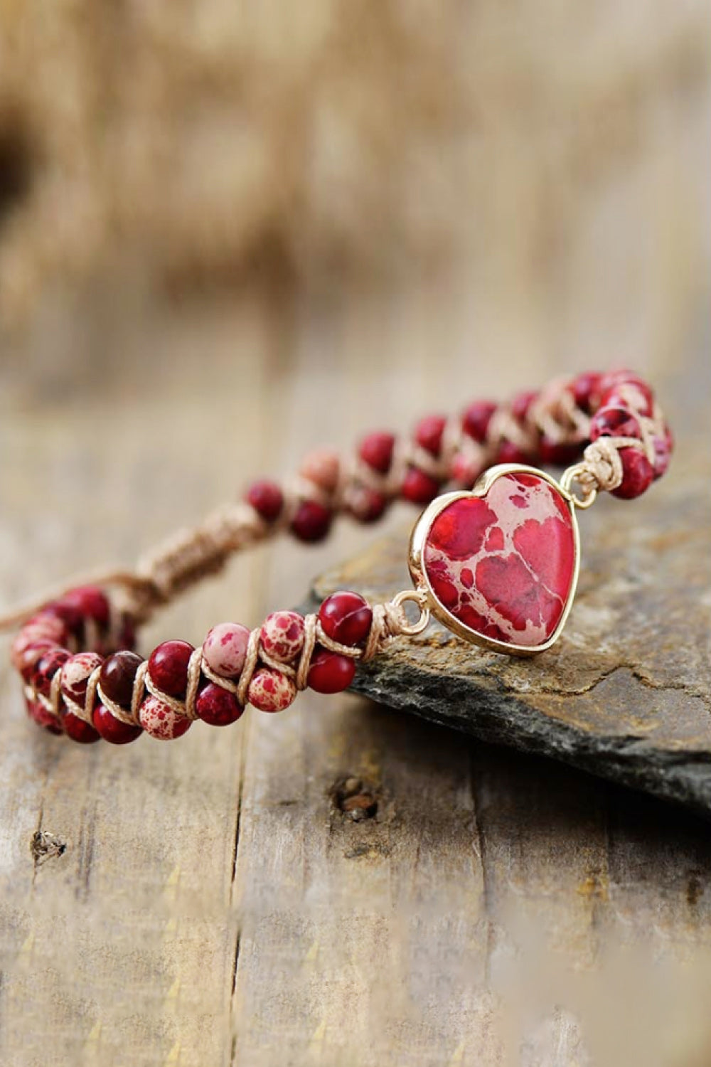 Handmade Heart Shape Natural Stone Bracelet  DAME BOHEME