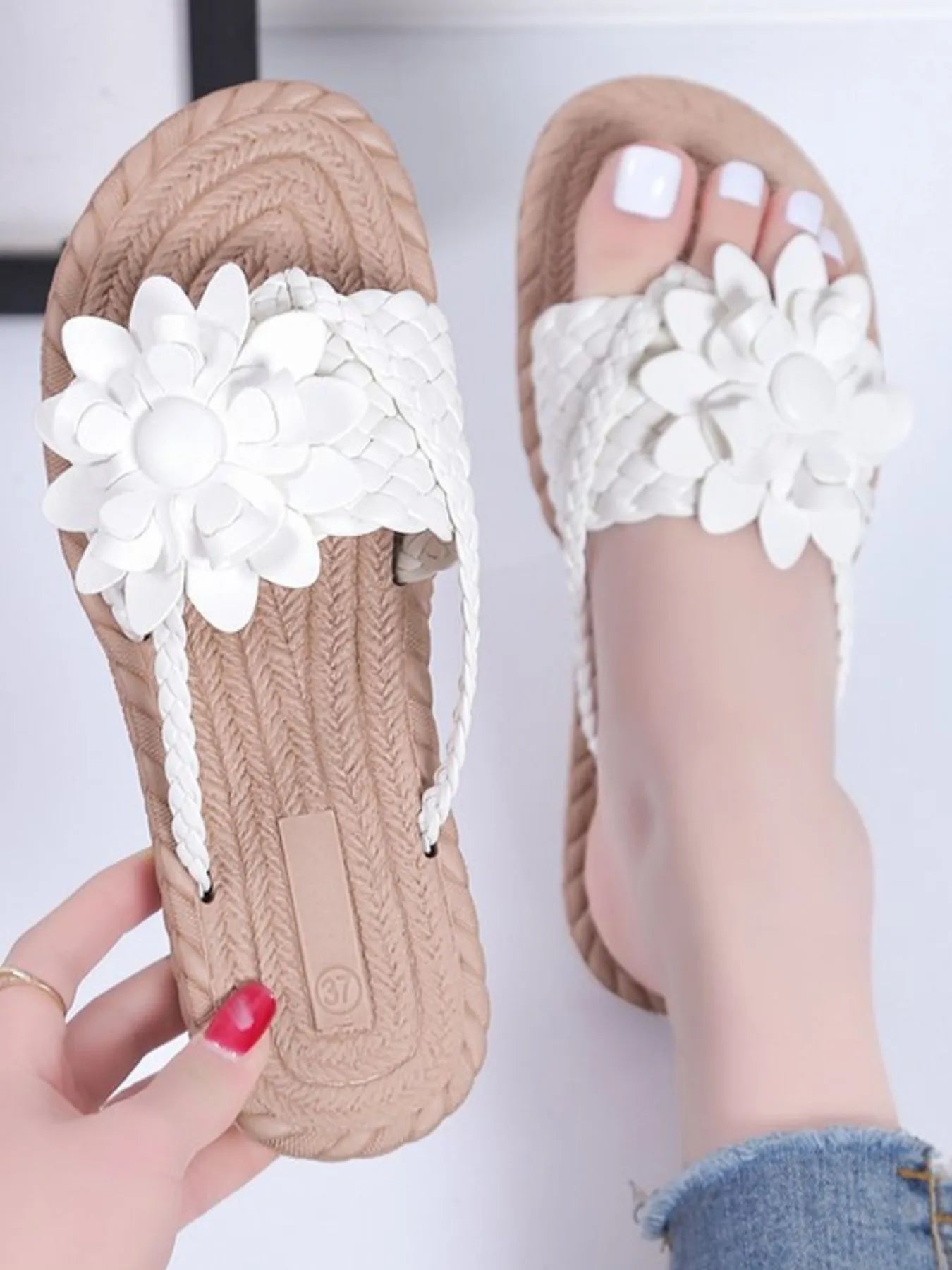 Floral Embellished Comfort Slide Sandals Trendsi