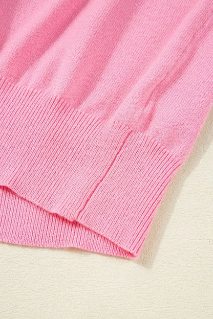 Bow Back Round Neck Short Sleeve Knit Top  DAME BOHEME