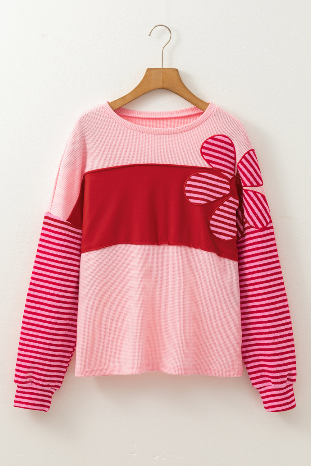 Emi Striped Sleeve Textured Top  DAME BOHEME