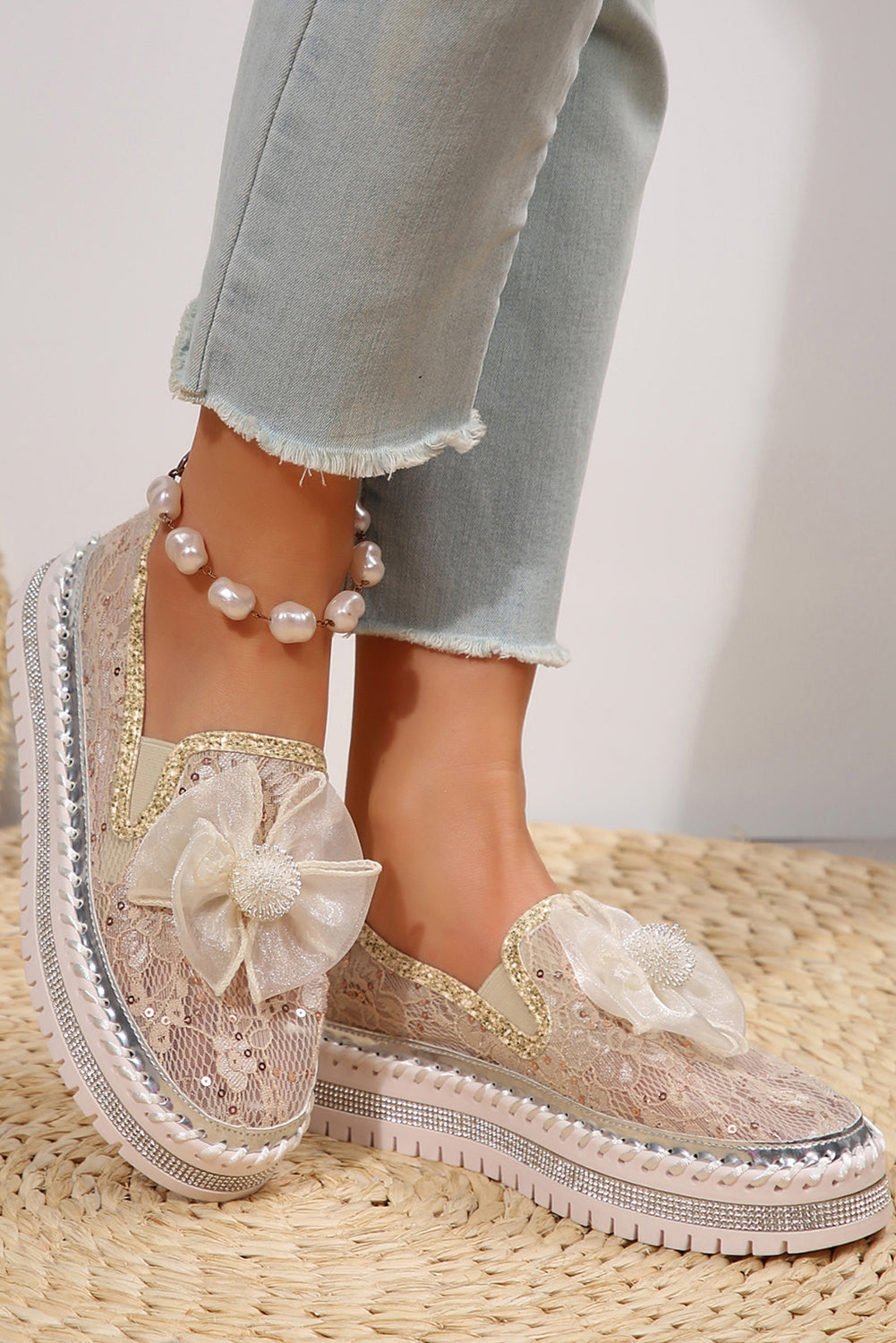 Ayah Breathable Lace Loafer Shoes  DAME BOHEME