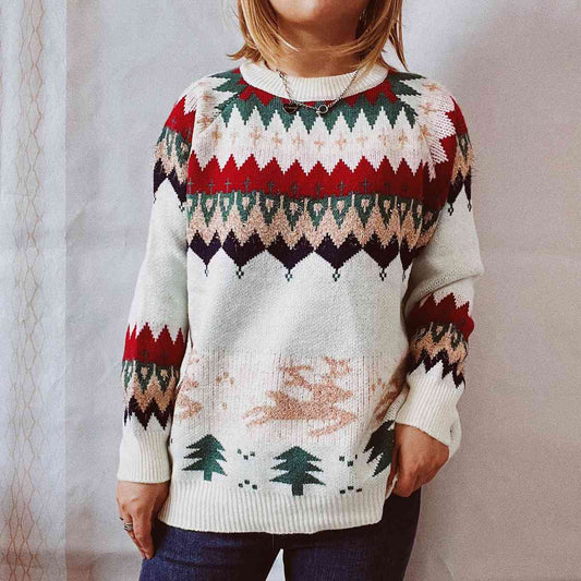 Christmas Element Long Sleeve Sweater  DAME BOHEME